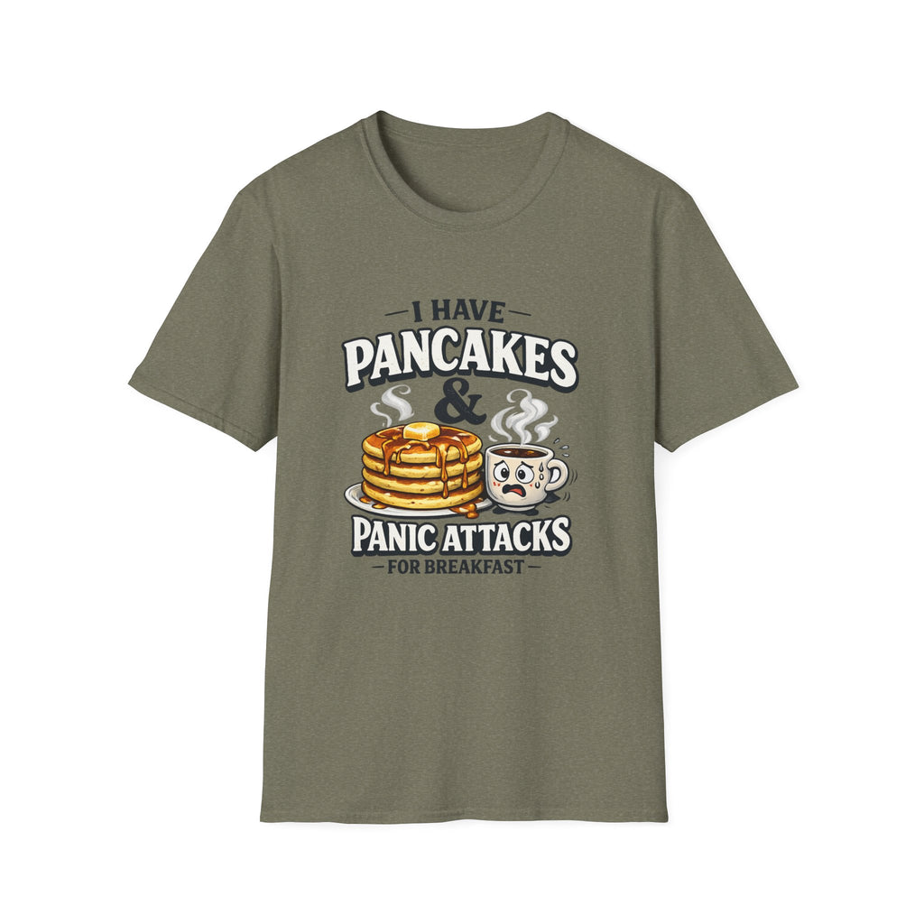 CoreyBelle Pancakes & Panic Attacks T-Shirt | Funny Conversation Graphic Tee