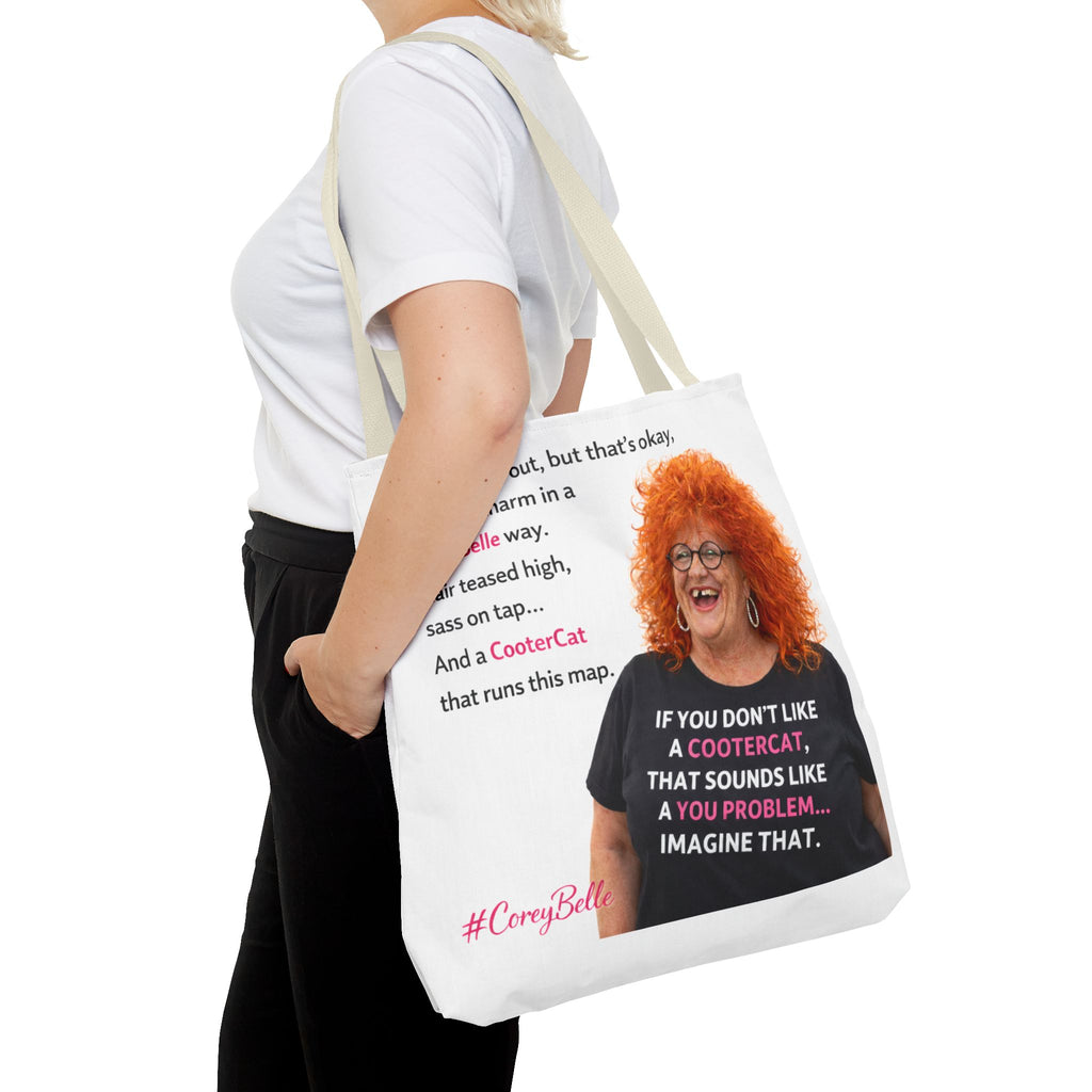 CoreyBelle Tote Bag — Funny Quote All-Over Print Gift Tote