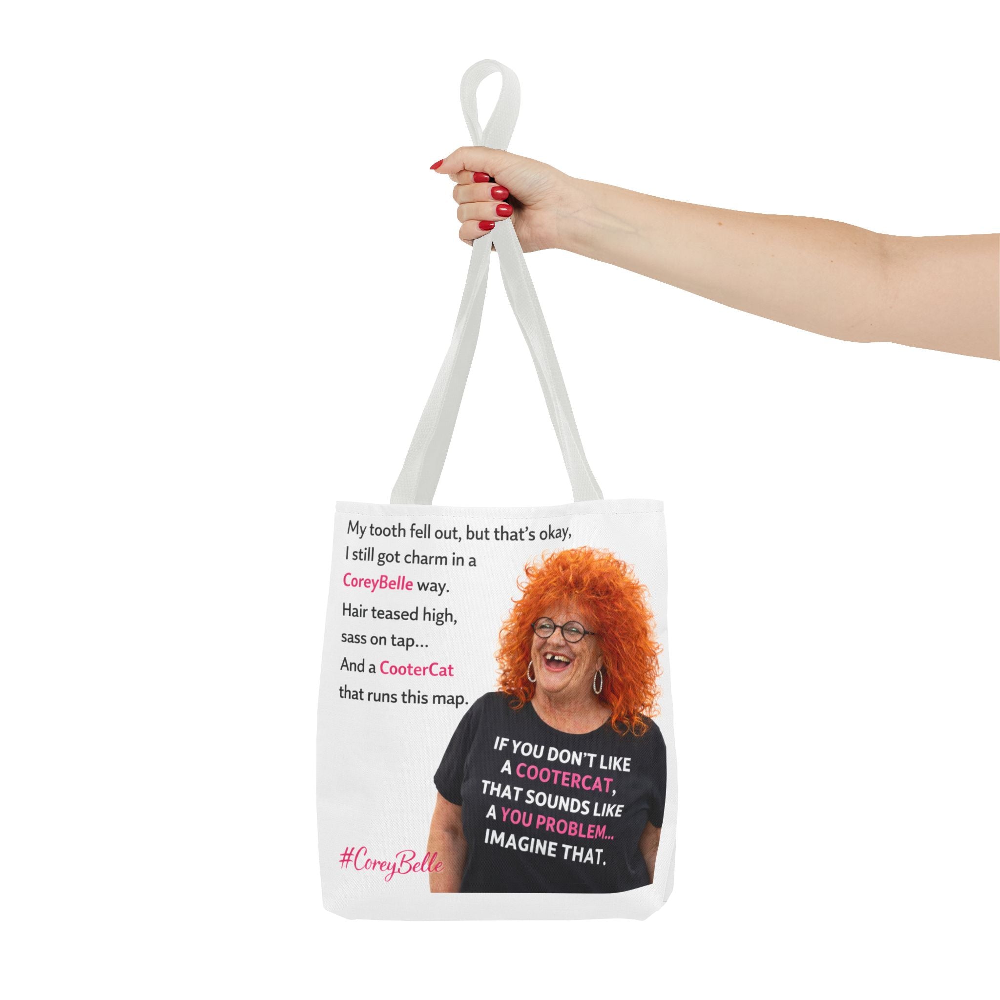 CoreyBelle Tote Bag — Funny Quote All-Over Print Gift Tote