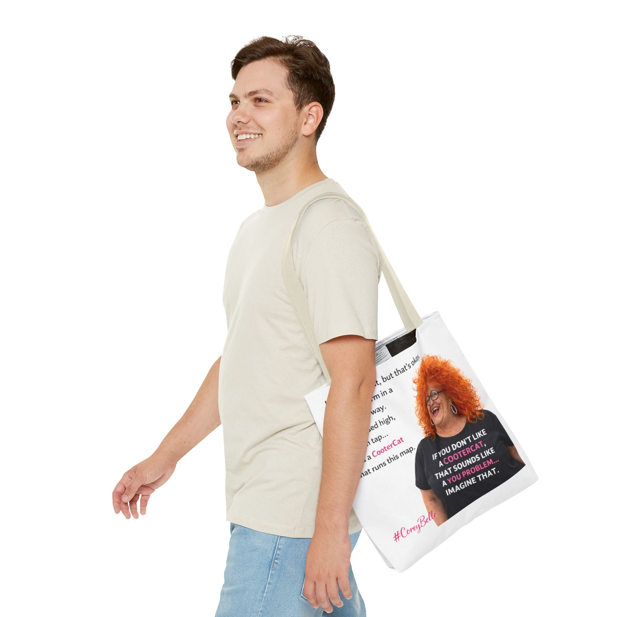 CoreyBelle Tote Bag — Funny Quote All-Over Print Gift Tote