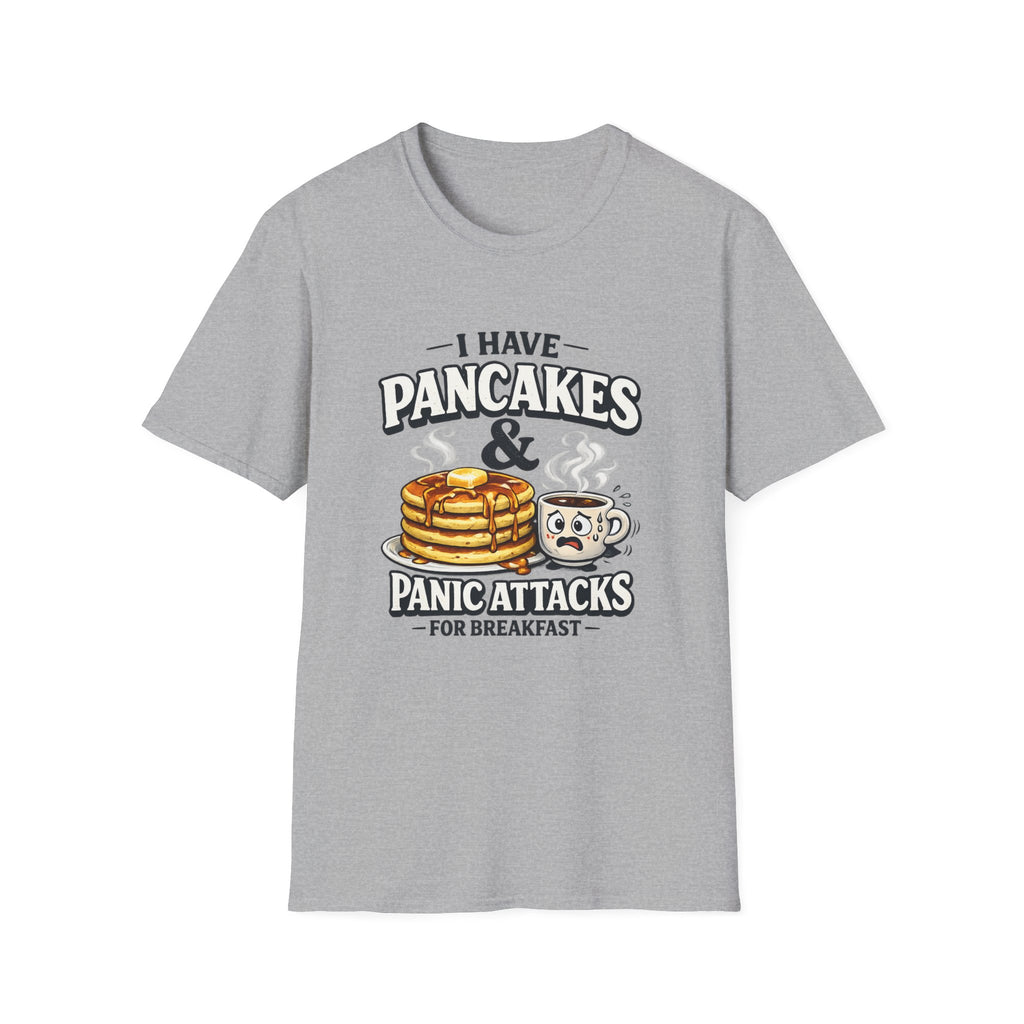 CoreyBelle Pancakes & Panic Attacks T-Shirt | Funny Conversation Graphic Tee