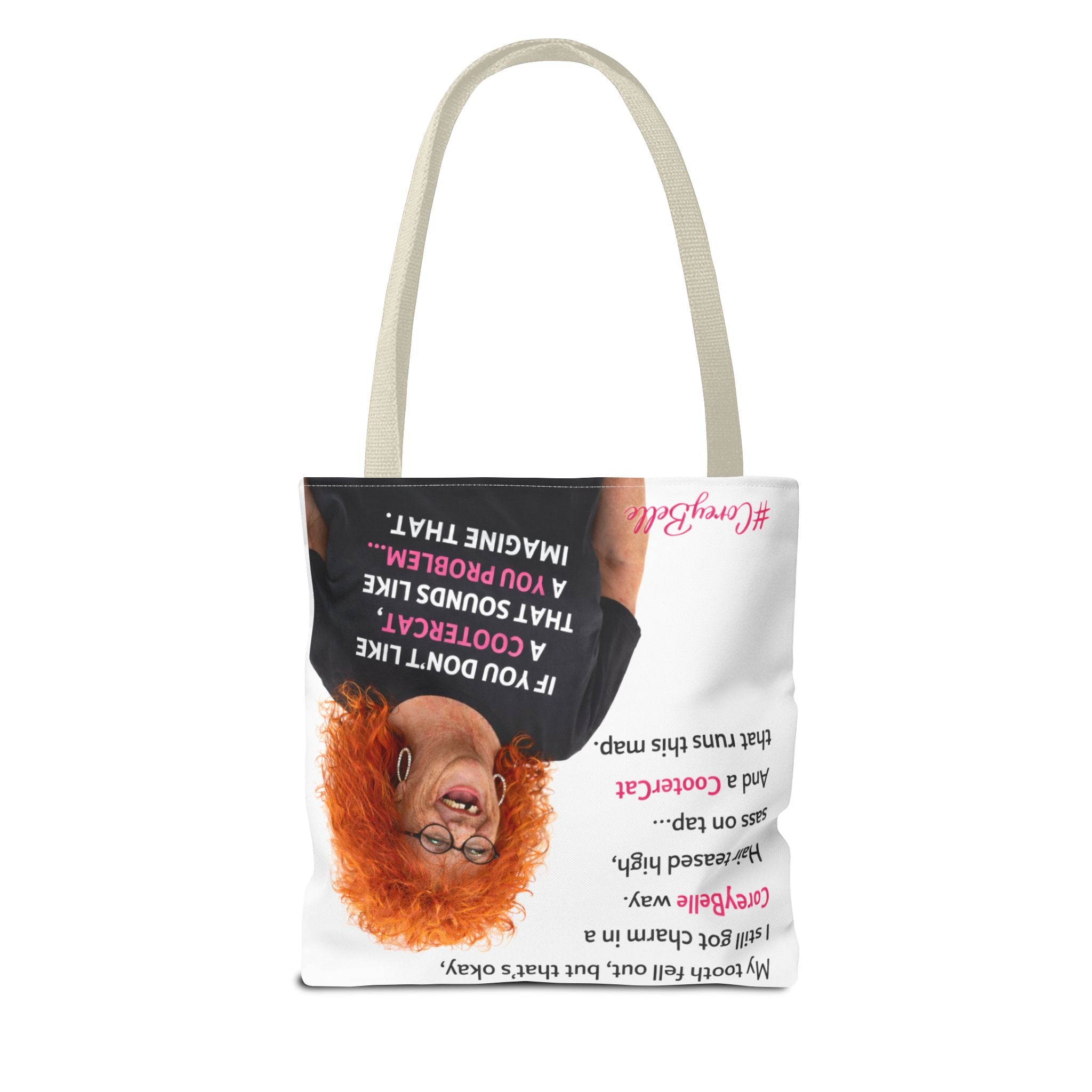 CoreyBelle Tote Bag — Funny Quote All-Over Print Gift Tote