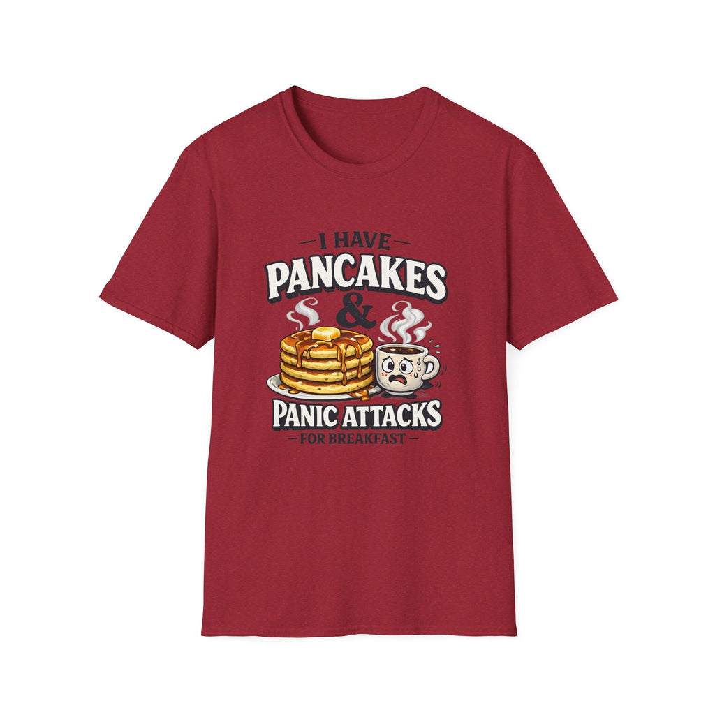 CoreyBelle Pancakes & Panic Attacks T-Shirt | Funny Conversation Graphic Tee