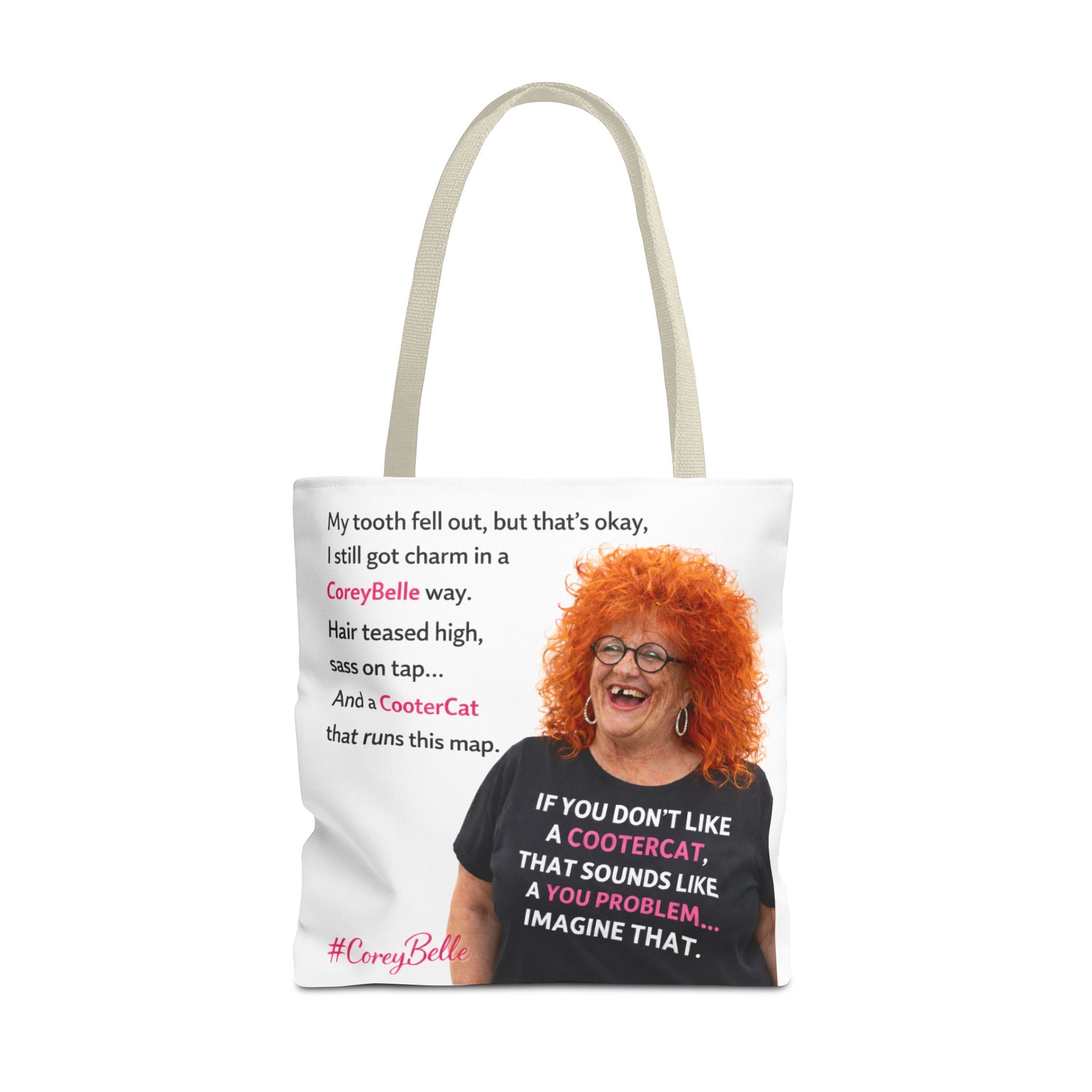 CoreyBelle Tote Bag — Funny Quote All-Over Print Gift Tote